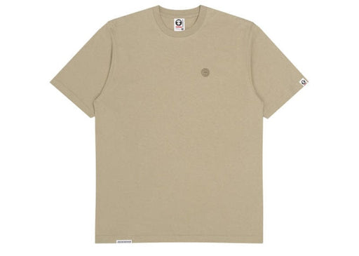 A Bathing Ape AAPE Now Embroidered Badge Tee Humus Beige