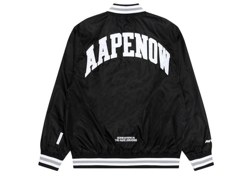 AAPE BY *A BATHING APE® Logo-Print Baseball-Collar Bomber Jacket