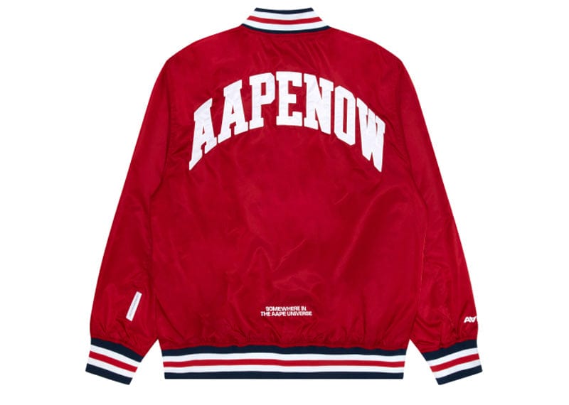 AAPE by A Bathing Ape Red Lightweight Bomber Jacket