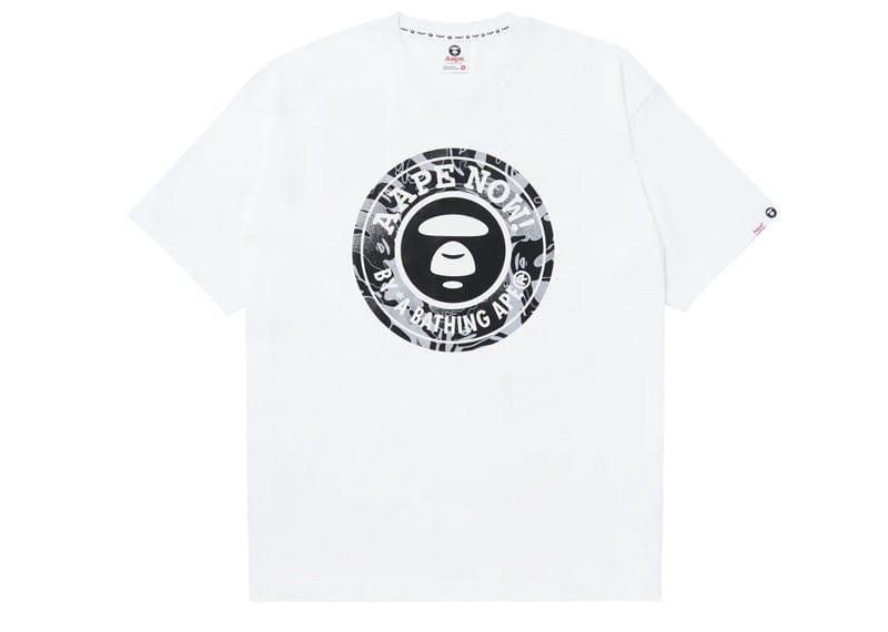 AAPE by A Bathing Ape White Moonface T-Shirt Reflective