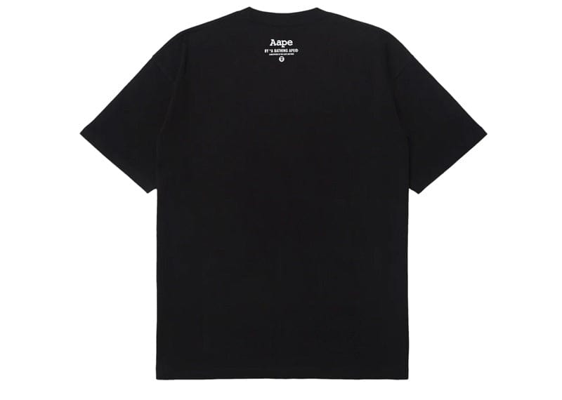 AAPE Moonface Camo Print Cotton Jersey Tshirt Black