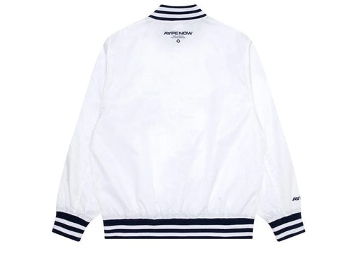 Aape White Brand Patch Relaxed Fit Shell Varsity Jacket