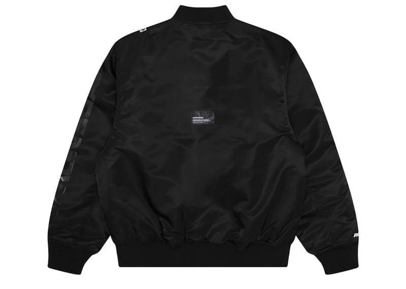 AAPE Logo Patch Zip-Up Bomber Jacket - Black