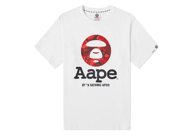 AAPE Red Camo Moon Face OG Tee