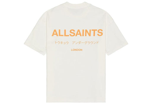 AllSaints Underground Oversized Crew Neck T-Shirt Ashen White/Orange