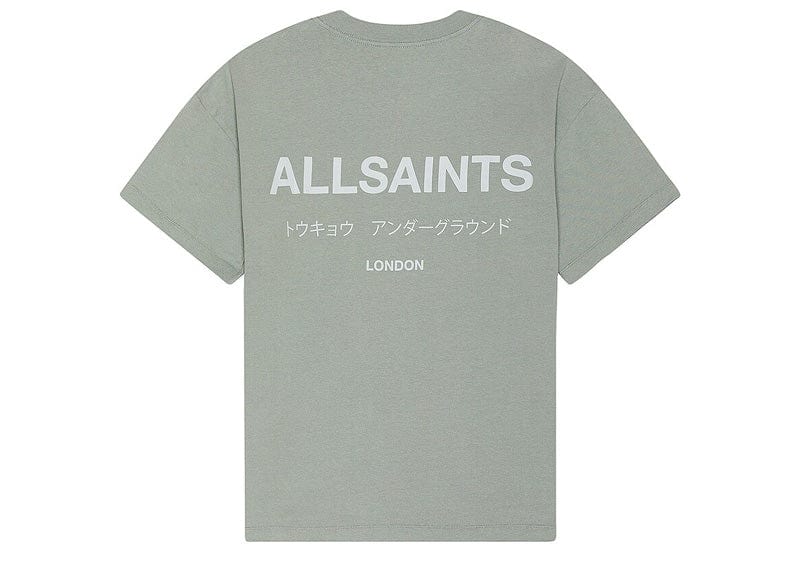 AllSaints Underground Oversized Crew T-Shirt Metallic Grey