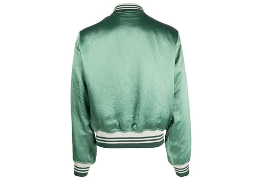 AMIRI Logo-Embroidered Varsity Jacket Mint