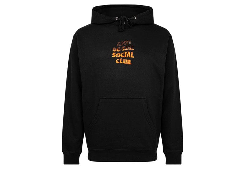 Anti Social Social Club A Fire Inside Flame Hoodie Black