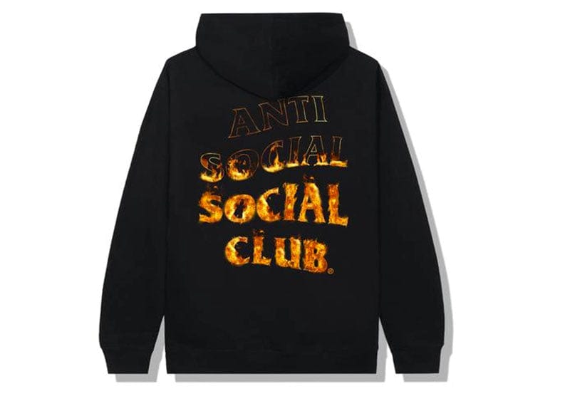 Anti Social Social Club A Fire Inside Flame Hoodie Black