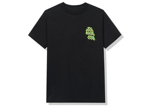 ASSC Green Logo Yellow Checkered Facade Black Tee