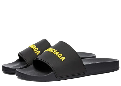 Balenciaga Pool Slides Black Yellow