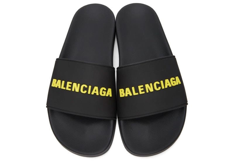 Balenciaga Pool Slides Black Yellow