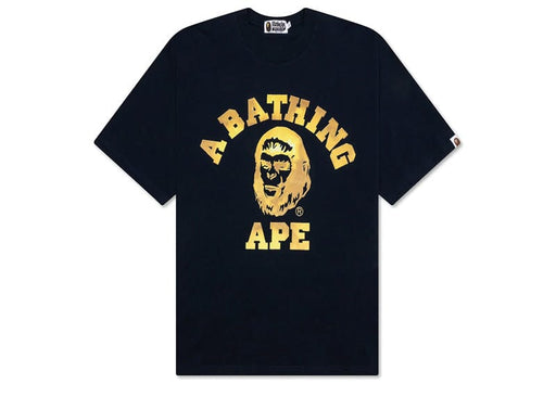 A Bathing Ape Bape College Graphic Tee - Navy