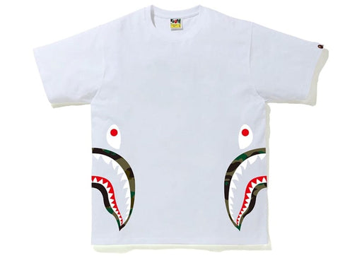 BAPE 1st Camo Side Shark Tee White/Green