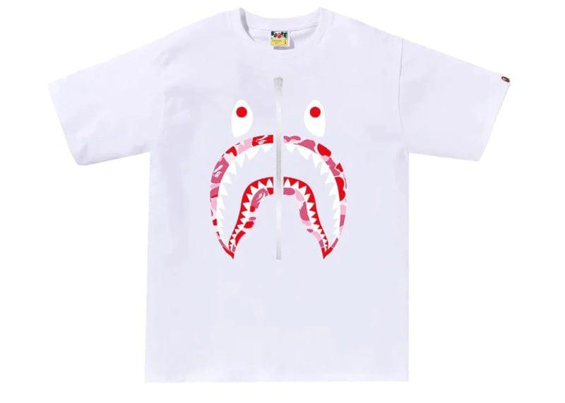 BAPE ABC Camo Shark Tee White/Pink/Silver