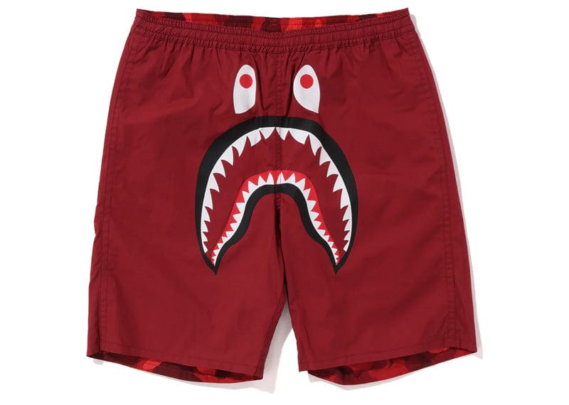 Camo Shark Reversible Shorts Red - BAPE