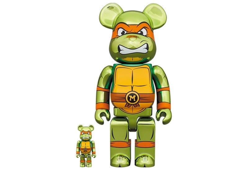 Bearbrick x Teenage Mutant Ninja Turtles Michelangelo 100% & 400% Set