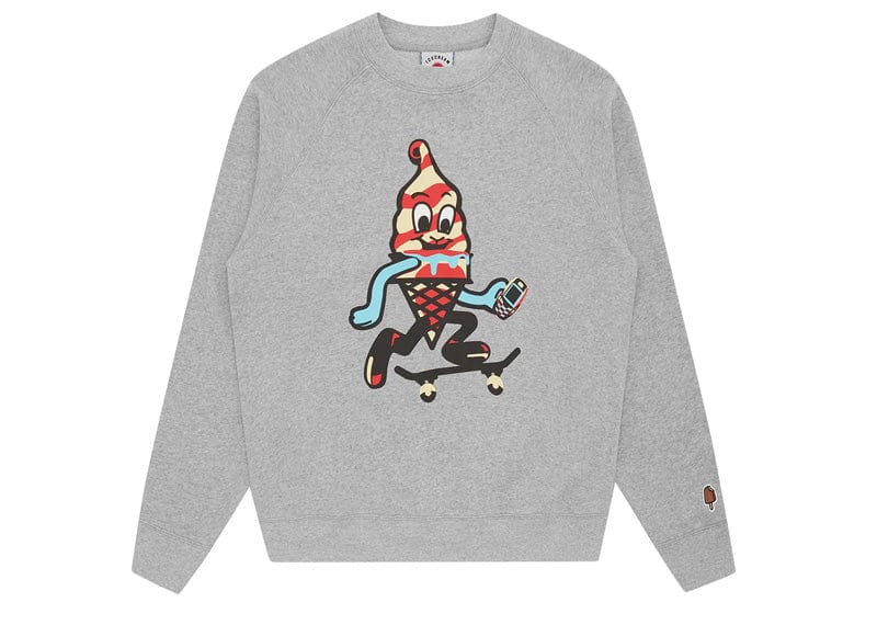 Billionaire Boys Club Ice Cream Skate Cone Crew Sweater - Heather Grey