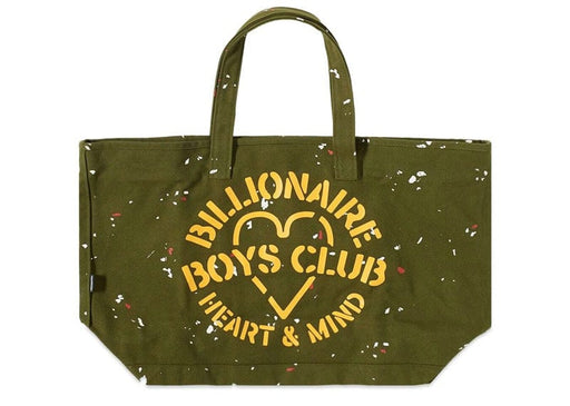 Billionaire Boys Club Men's Heart & Mind Stencil Tote Bag in Olive