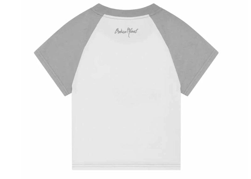 Broken Planet Sun Logo Baby Tee Snow White/Heather Grey