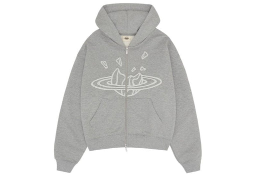 Broken Planet Zip Up Hoodie Heather Grey