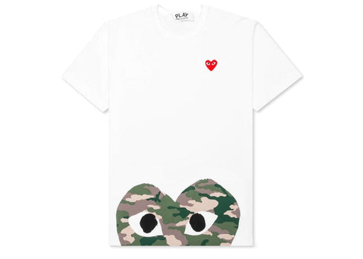 CDG Play Camouflage Edge Heart T-shirt White