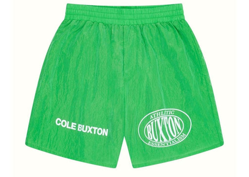 Cole Buxton Double Sports Logo Tech Shorts Forest Green