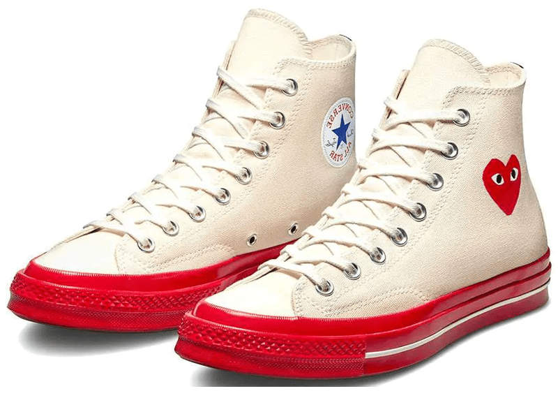 Converse Chuck Taylor All-Star 70 Hi Comme des Garcons PLAY Egret Red Midsole