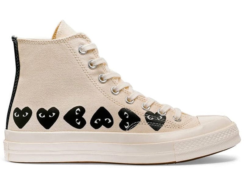 Converse x Comme des Garçons PLAY Chuck 70 Multi Heart High Top Milk