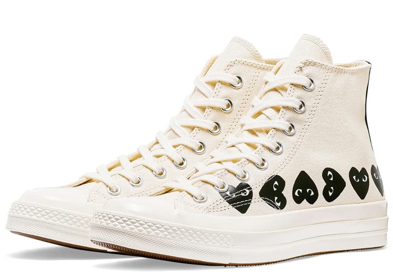 Converse x Comme des Garçons PLAY Chuck 70 Multi Heart High Top Milk