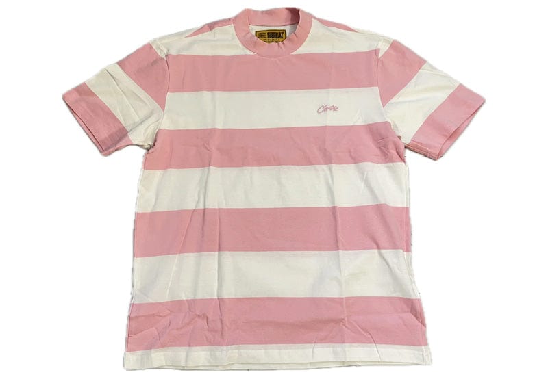 Corteiz T-Shirt Allstarz “Striped Tee” White/Pink