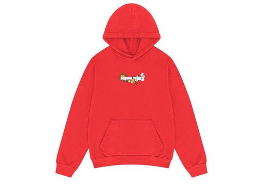 Denim Tears Embroidered Floral Hoodie Red