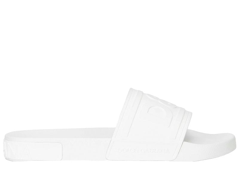 Dolce & Gabbana D&G Rubber Beachwear Slides White