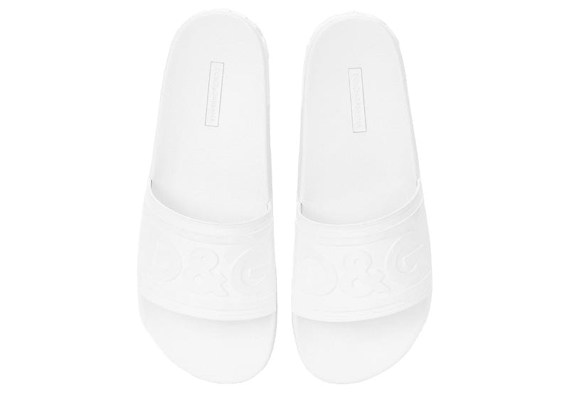 Dolce & Gabbana D&G Rubber Beachwear Slides White