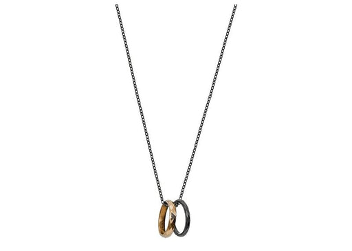 Emporio Armani 2 Rings Necklace Black/Gold