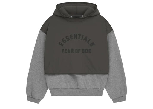 Fear of God Essentials Nylon Fleece Hooded Sweater Dark Heather Oatmeal/Ink