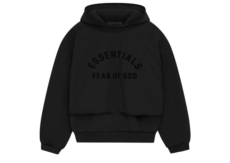 Fear Of God Essentials Nylon Fleece Hooded Sweater Jet Black/Jet Black (SP24)