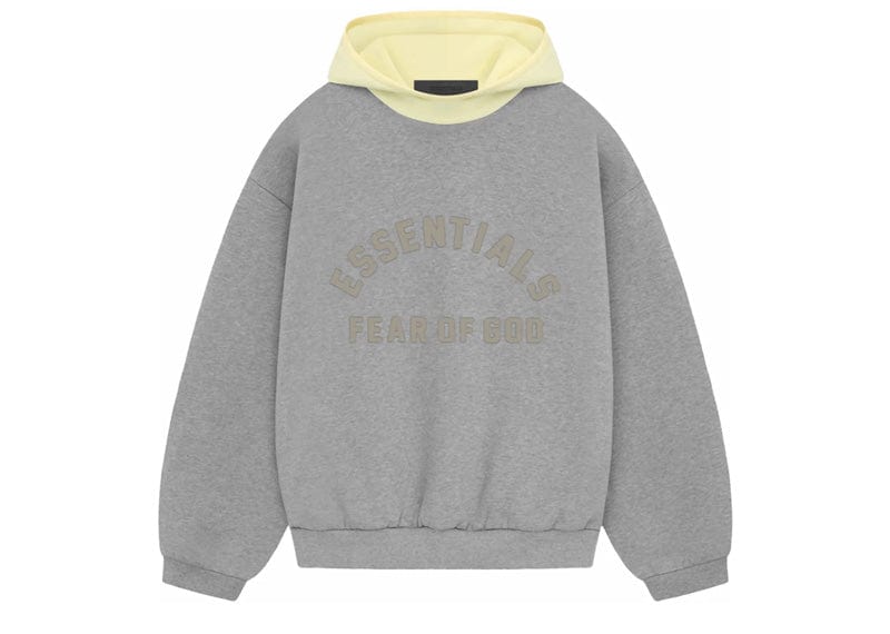 Fear of God Essentials Nylon Fleece Hoodie Dark Heather Oatmeal/Garden Yellow