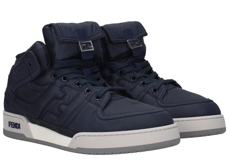 Fendi Ff Logo-embossed High-top Sneakers - Blue