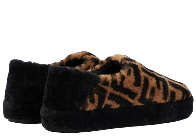 Fendi Shearling Slipper 'FF Logo - Brown'