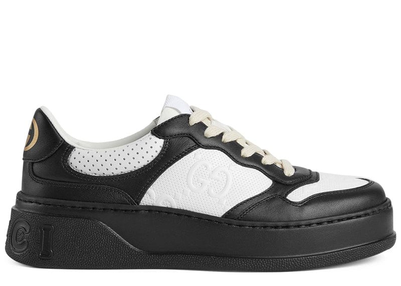 Gucci GG Embossed White Black Leather