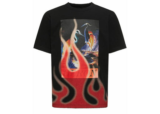 Heron Preston Times Flames SS Tee Black Red