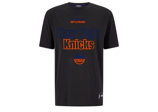 HUGO BOSS Boss X Nba Knicks Embroidered Stretch-cotton T-shirt Black