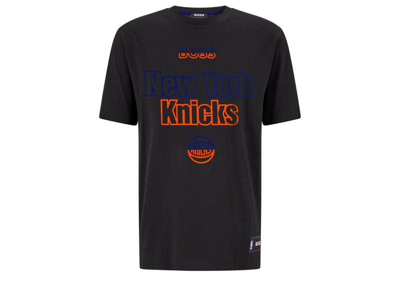 HUGO BOSS Boss X Nba Knicks Embroidered Stretch-cotton T-shirt Black