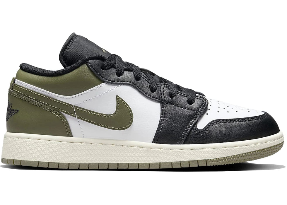 Jordan 1 Low Black Toe Medium Olive (GS)