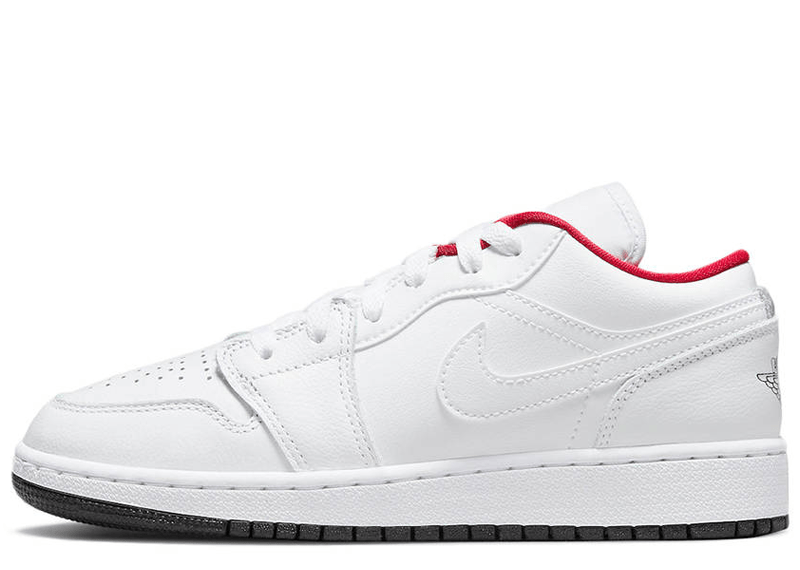 Jordan 1 Low White Gym Red Black (GS)