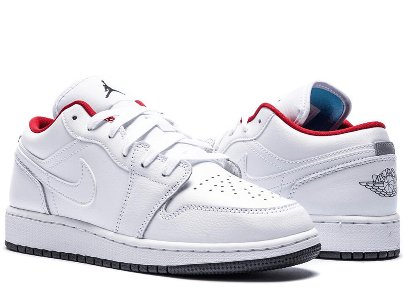 Jordan 1 Low White Gym Red Black (GS)