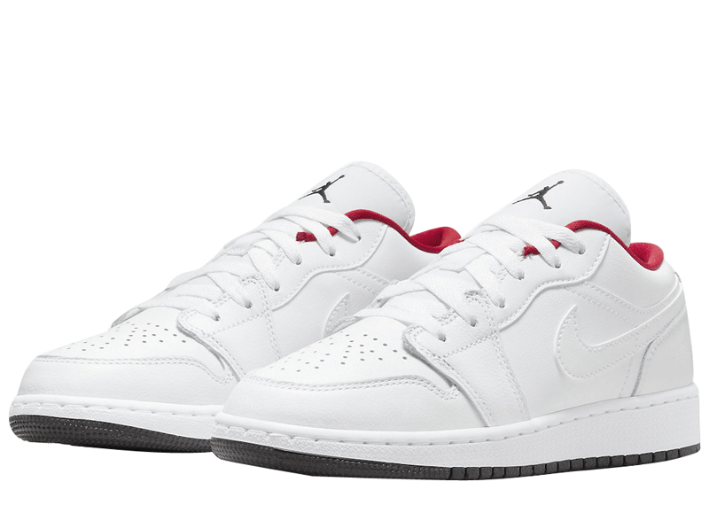 Jordan 1 Low White Gym Red Black (GS)