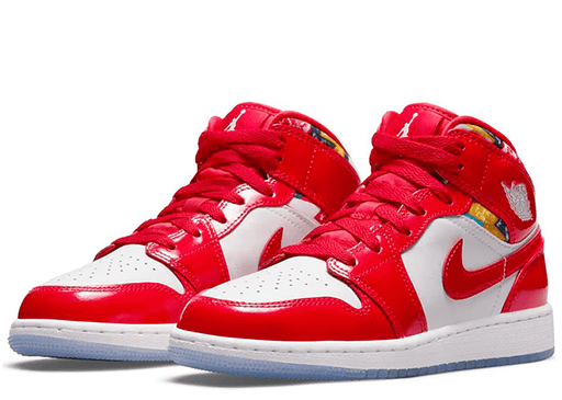 Jordan 1 Mid Barcelona Sweater Red Patent (GS)