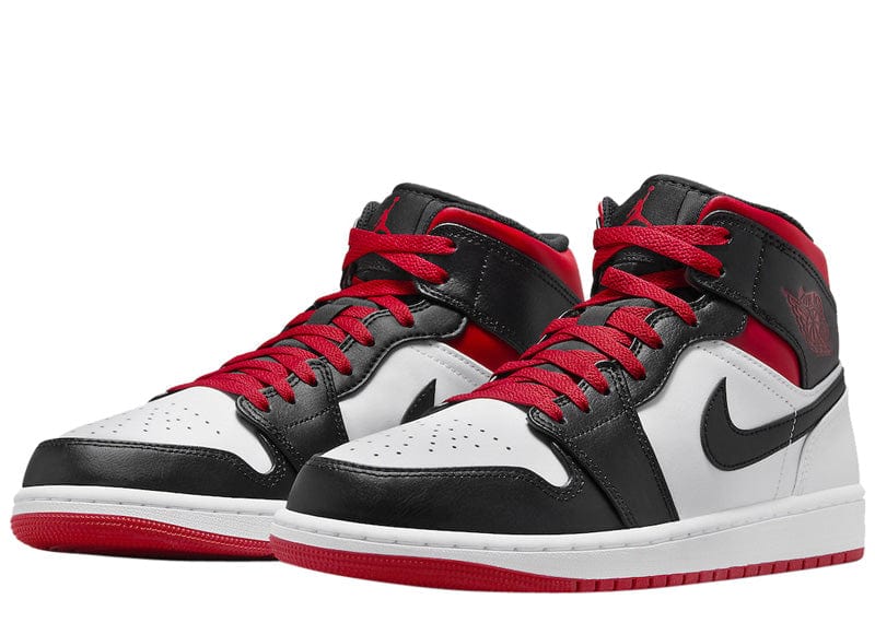 Jordan 1 Mid Black Toe White Gym Red